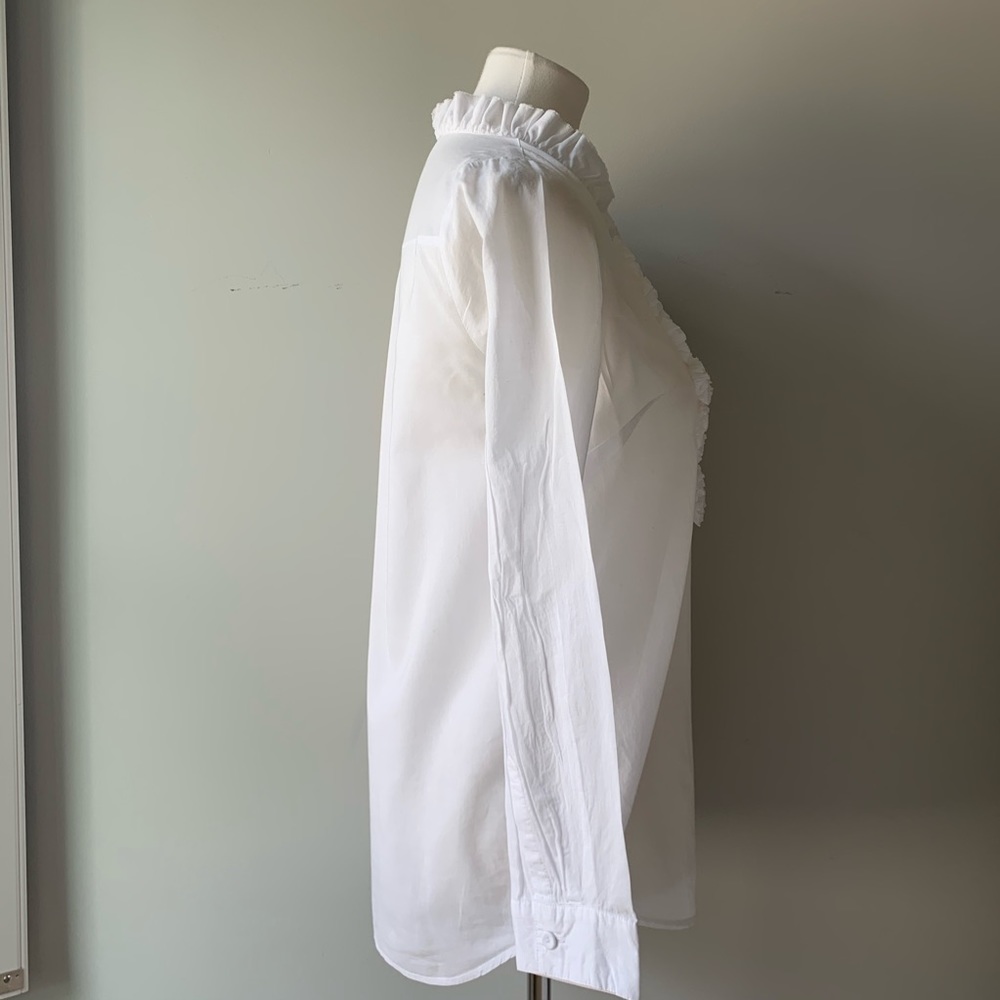 Loft Ruffle Shirt Long Sleeve Size X- Small - Picture 5 of 10
